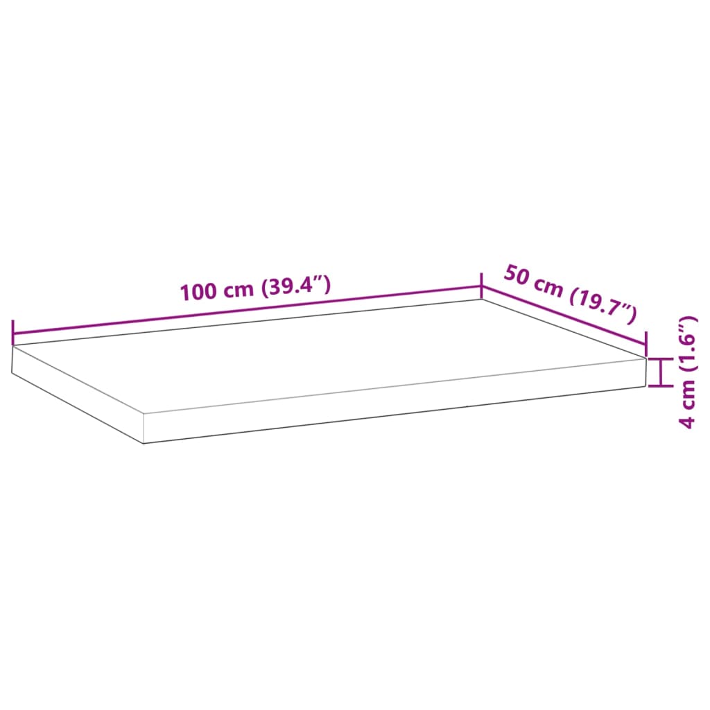 Ploča za umivaonik s uljnim premazom 100x50x4 cm drvo bagrema