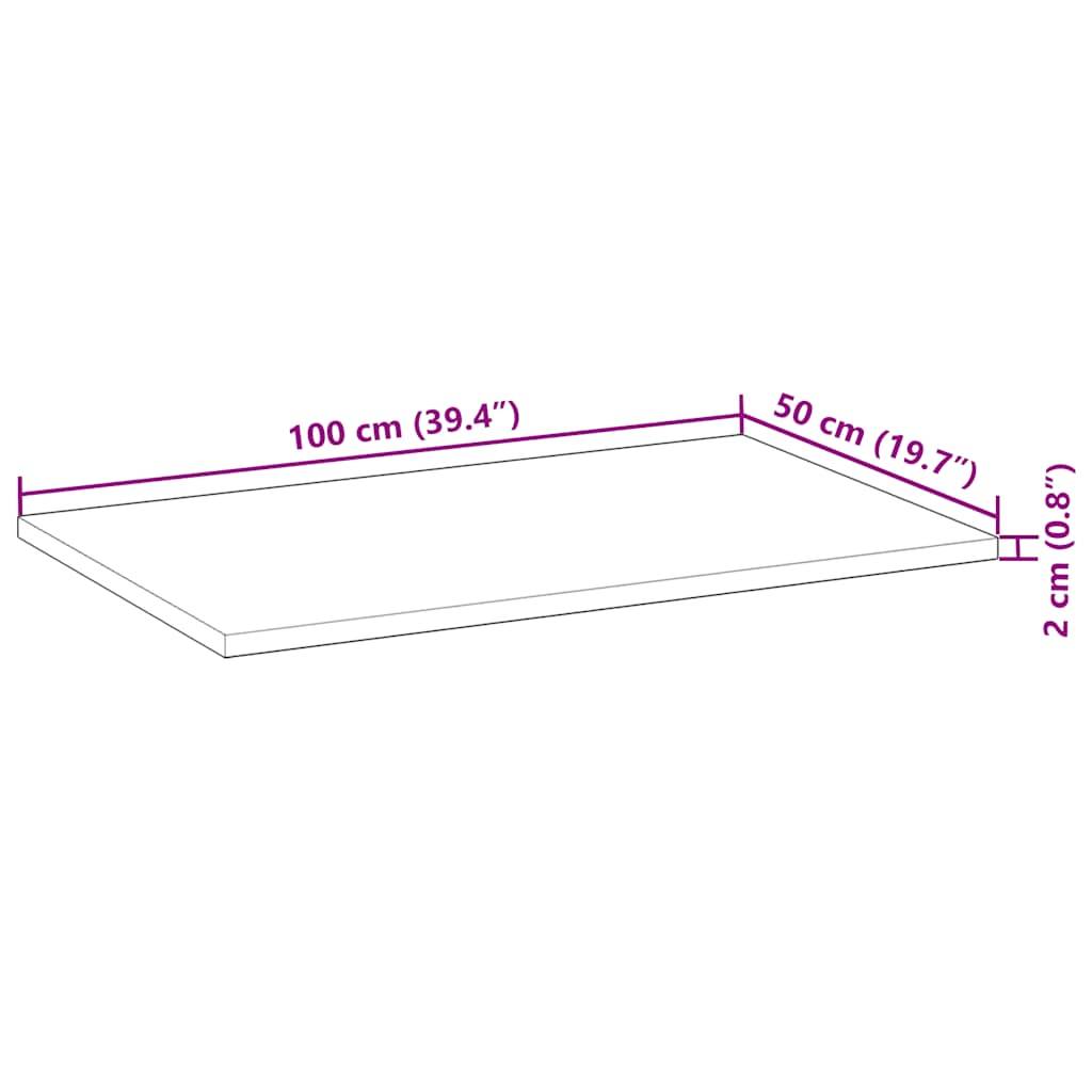 Ploča za radni stol s uljnim premazom 100x50x2 cm drvo bagrema