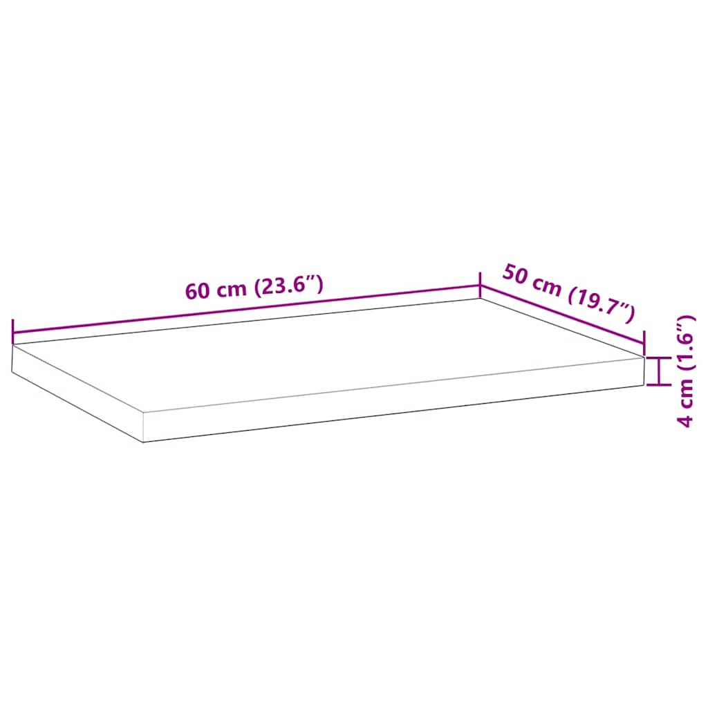 Ploča za radni stol s uljnim premazom 60x50x4 cm drvo bagrema
