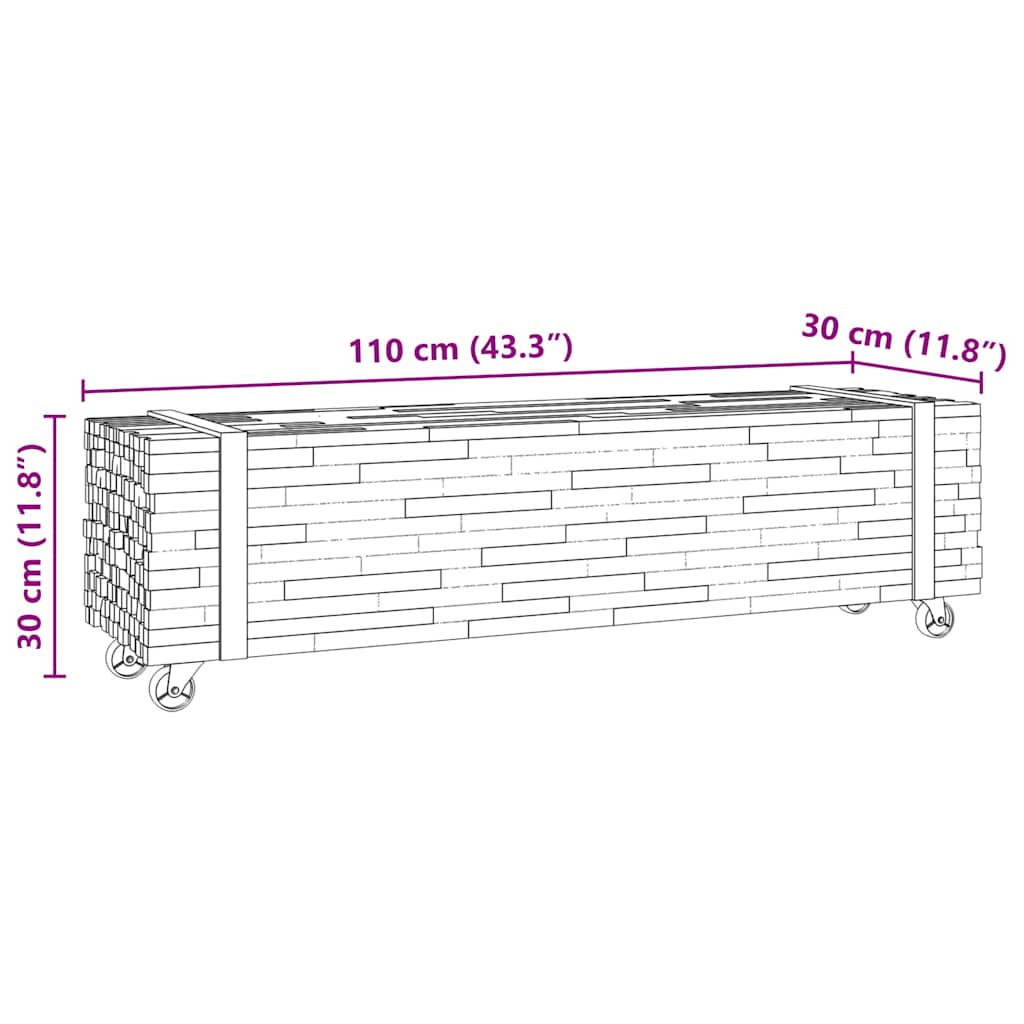 TV stalak Smeđa 110 x 30 x 30 cm Čvrsto teak drvo