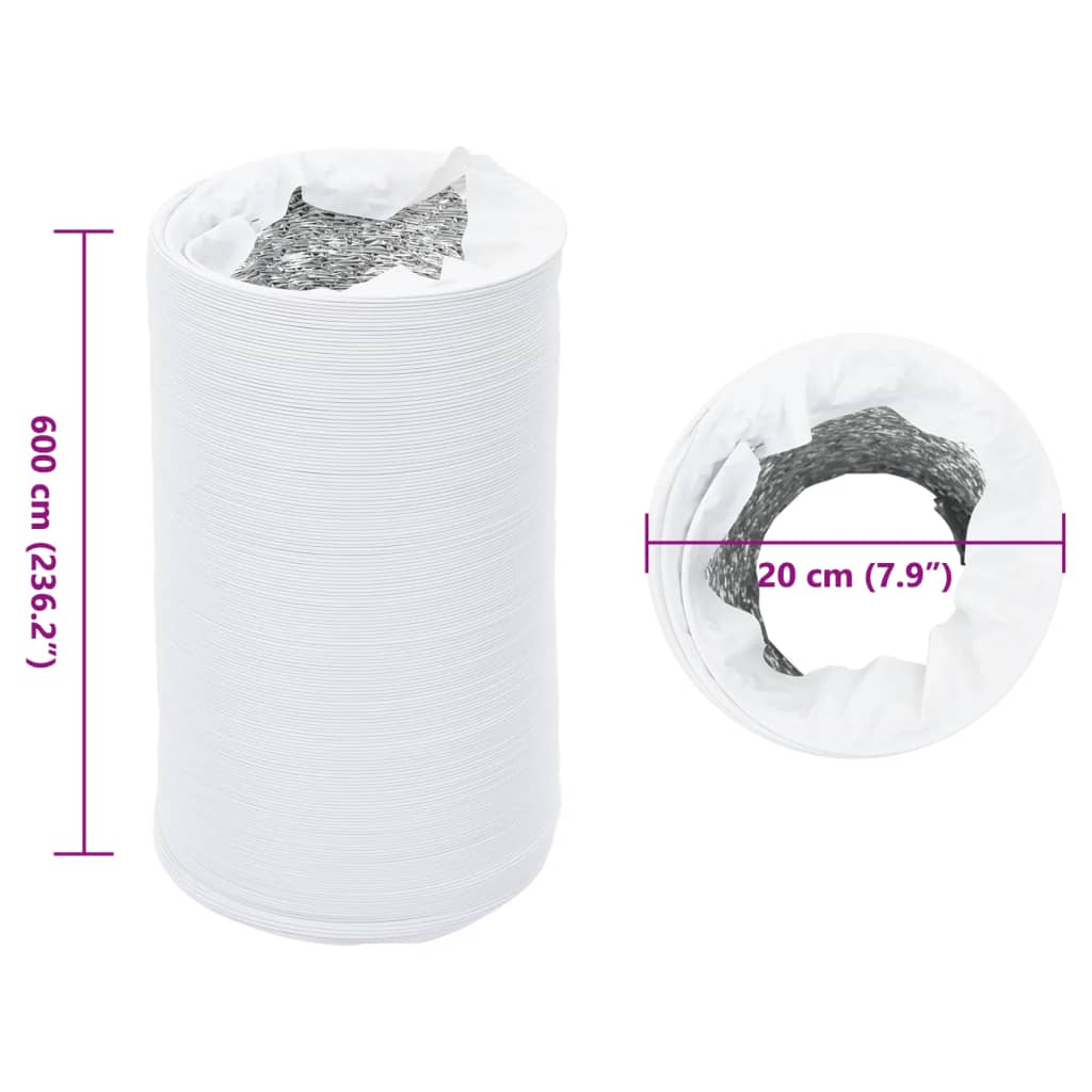 Ventilacijski kanal od aluminija i PVC-a 6 m Ø20 cm