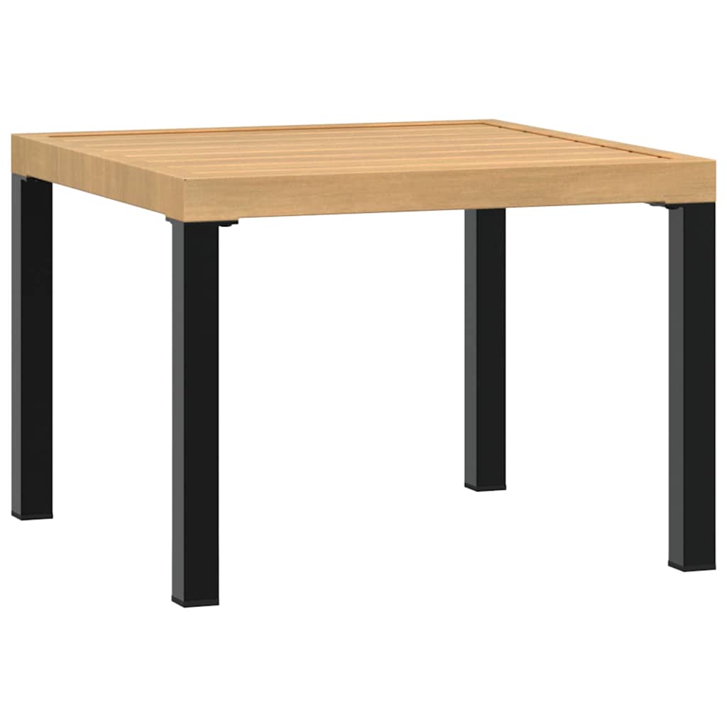 Vrtni stolić za kavu crni 55x55x39,5 cm čelik obložen prahom