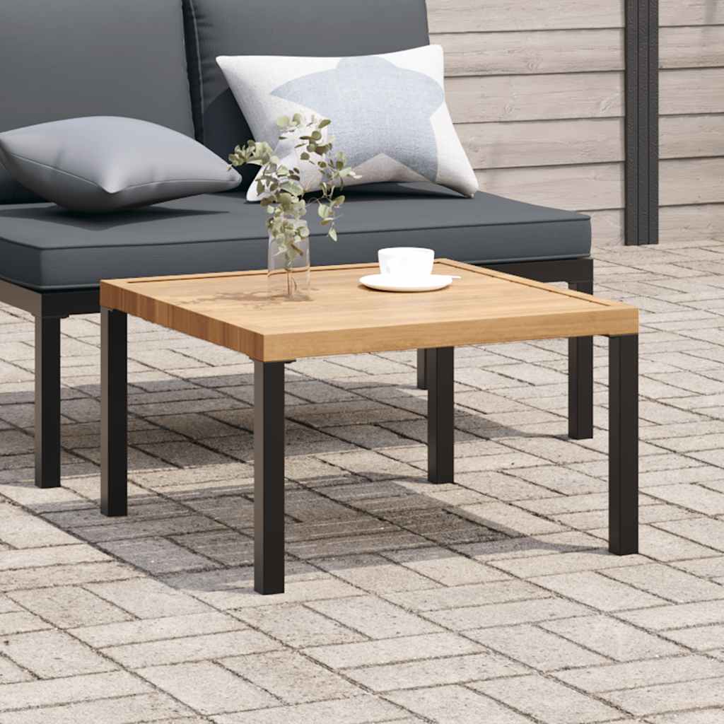 Vrtni stolić za kavu crni 65 x 65 x 40 cm aluminijski
