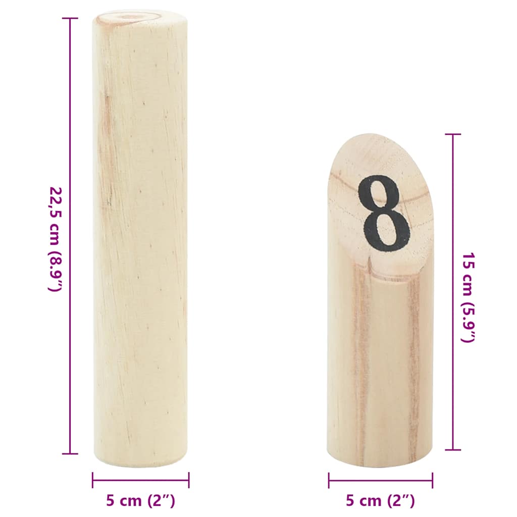 13-dijelni set za igru brojevima Kubb od borovine s torbom