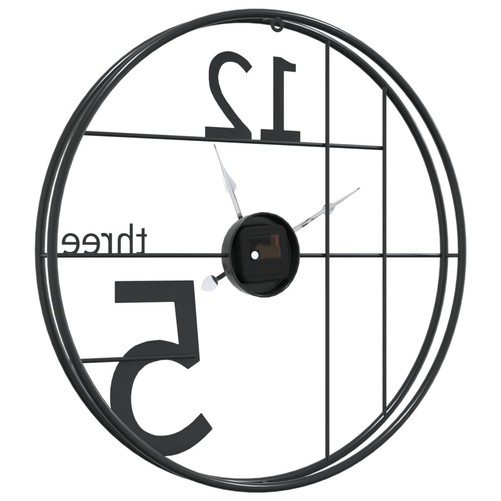 Zidni sat crni Ø 50 cm željezni