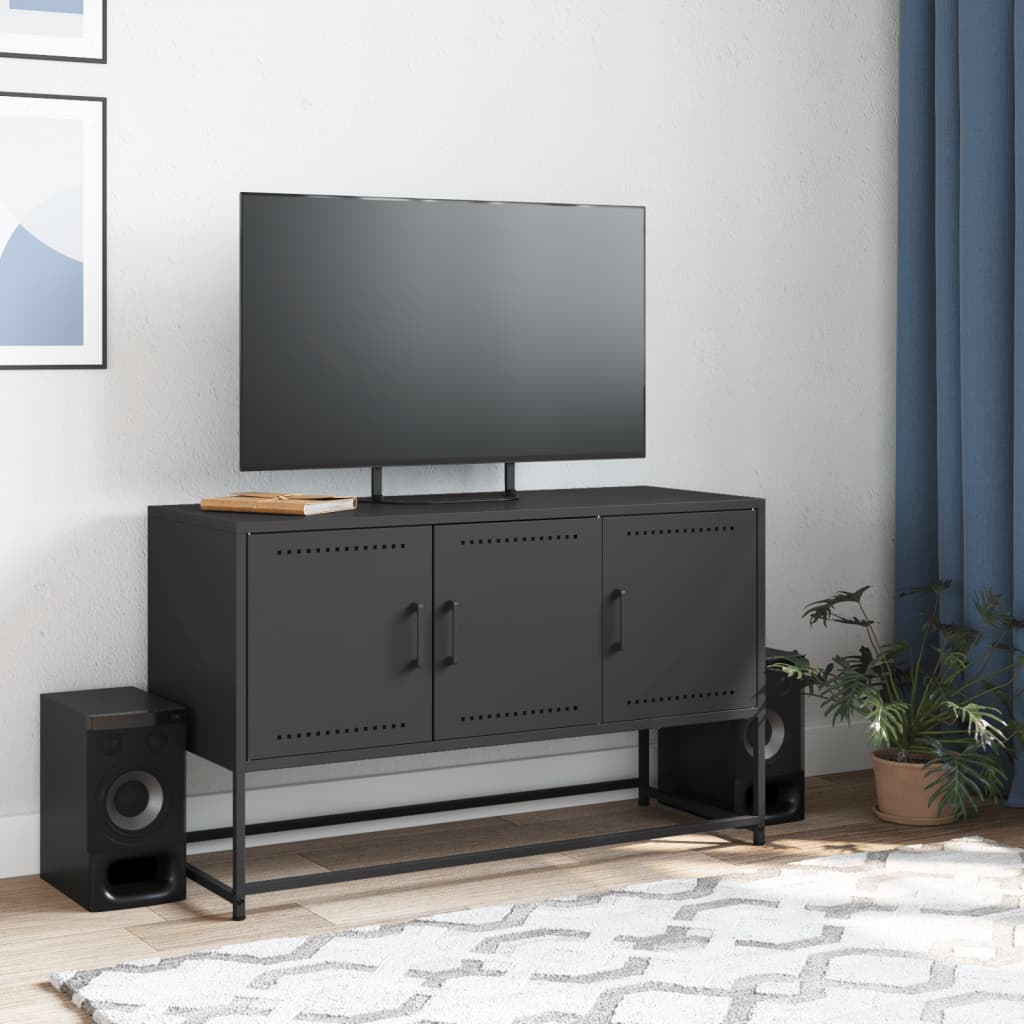 TV ormarić crni 100,5x39x60,5 cm čelični