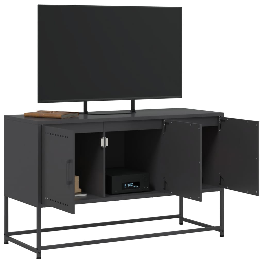 TV ormarić crni 100,5x39x60,5 cm čelični