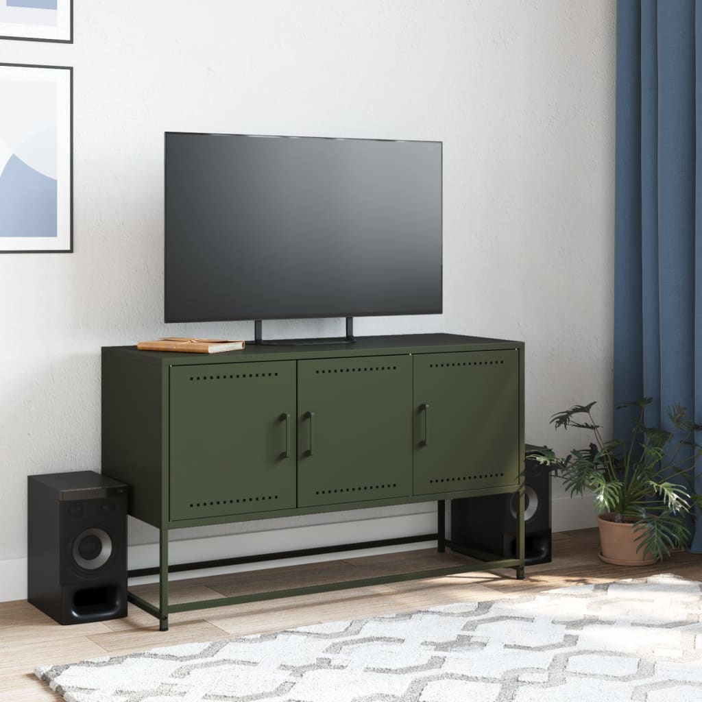 TV ormarić maslinastozeleni 100,5x39x60,5 cm čelični