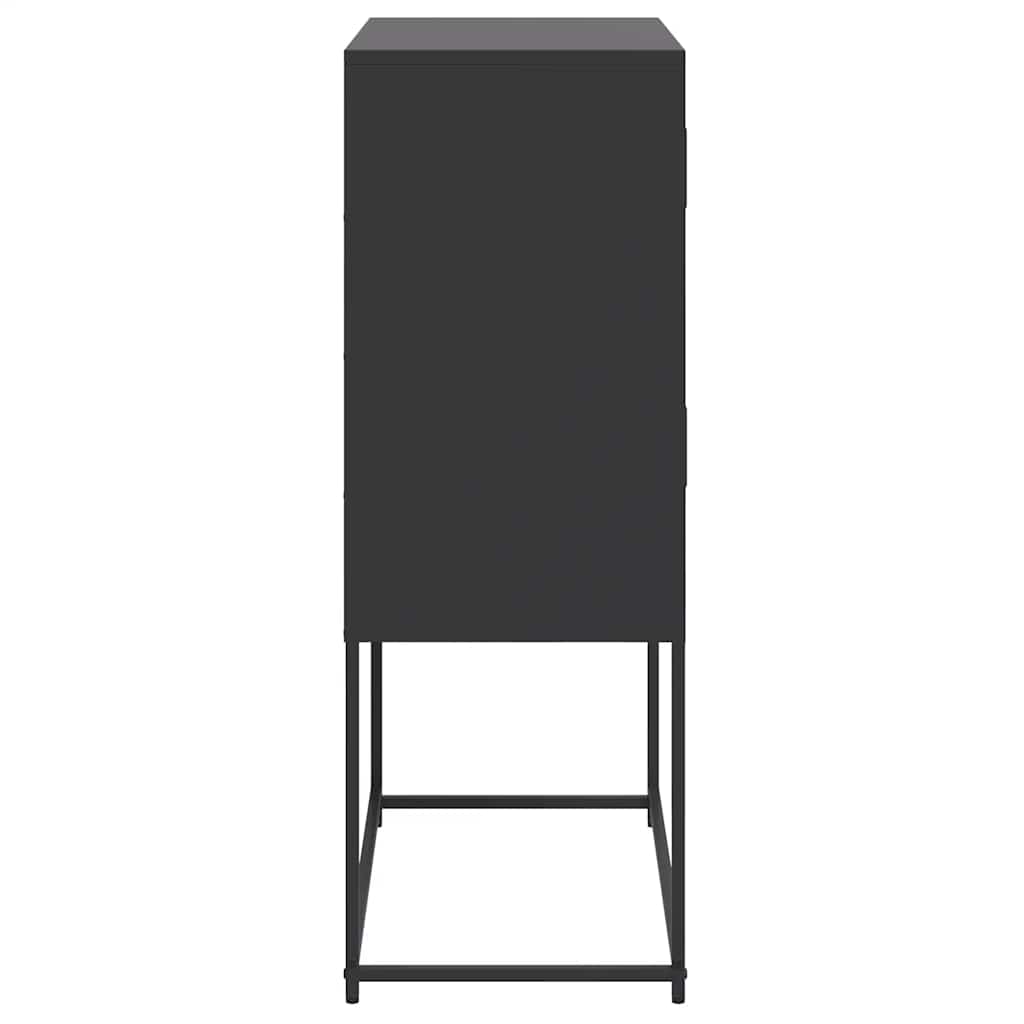 Komoda crna 68,5 x 38,5 x 107 cm čelična