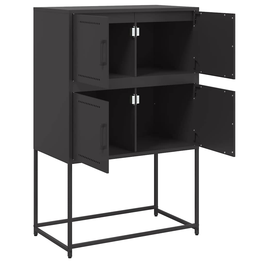 Komoda crna 68,5 x 38,5 x 107 cm čelična