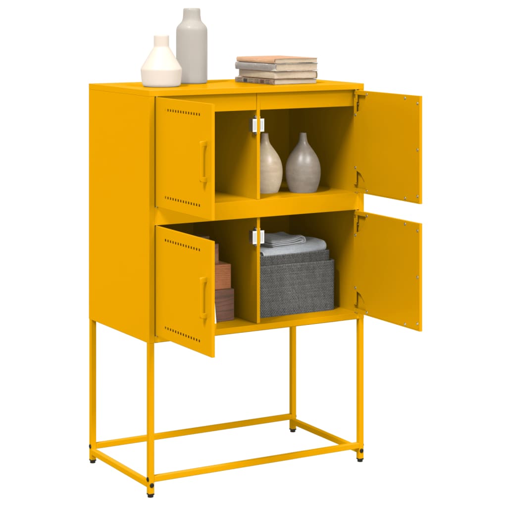 Komoda boja senfa 68,5 x 38,5 x 107 cm čelična