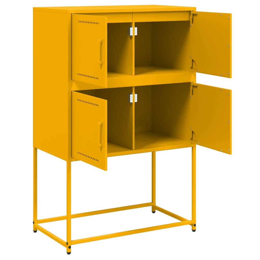 Komoda boja senfa 68,5 x 38,5 x 107 cm čelična