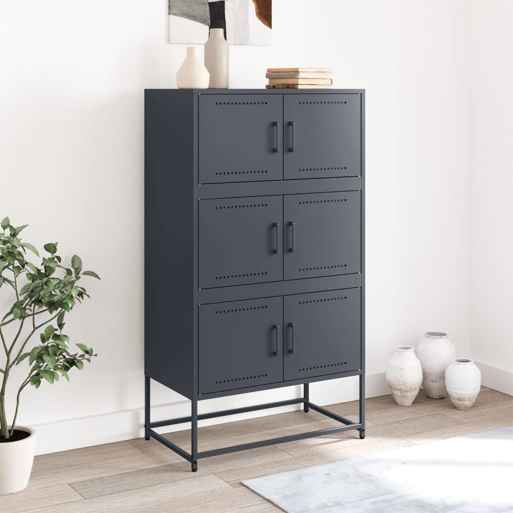 Komoda antracit 68,5 x 38,5 x 123,5 cm čelična