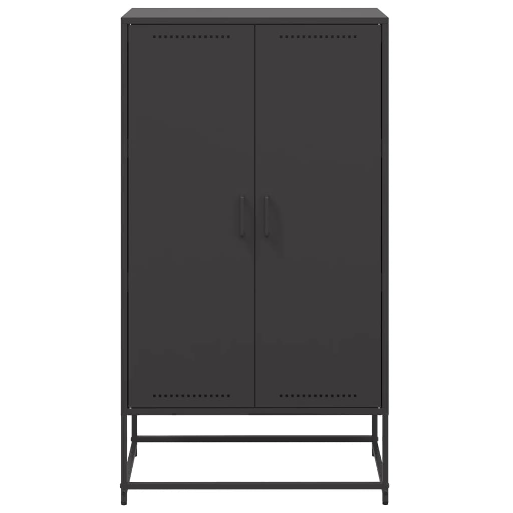 Visoka komoda crna 68,5 x 38,5 x 123,5 cm čelična