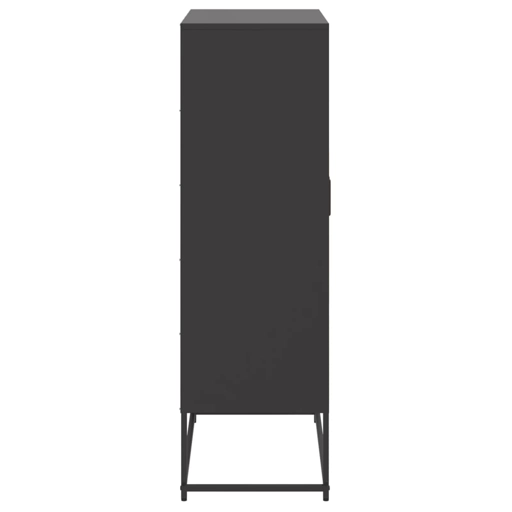 Visoka komoda crna 68,5 x 38,5 x 123,5 cm čelična