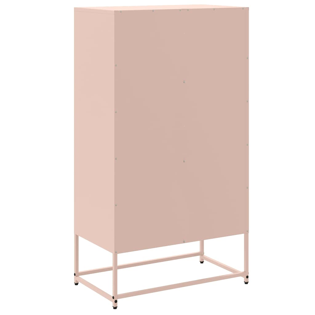 Visoka komoda ružičasta 68,5 x 38,5 x 123,5 cm čelična