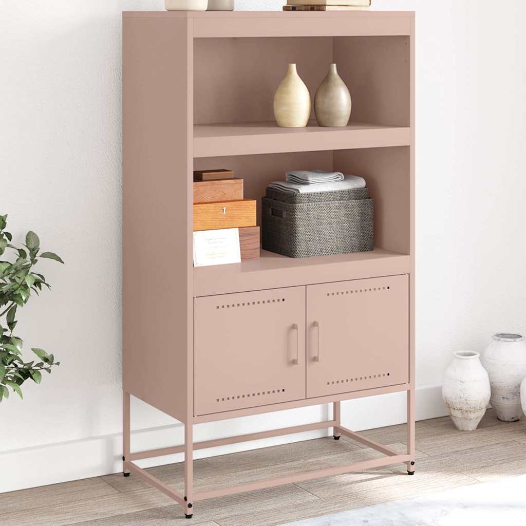 Visoka komoda ružičasta 68,5 x 38,5 x 123,5 cm čelična