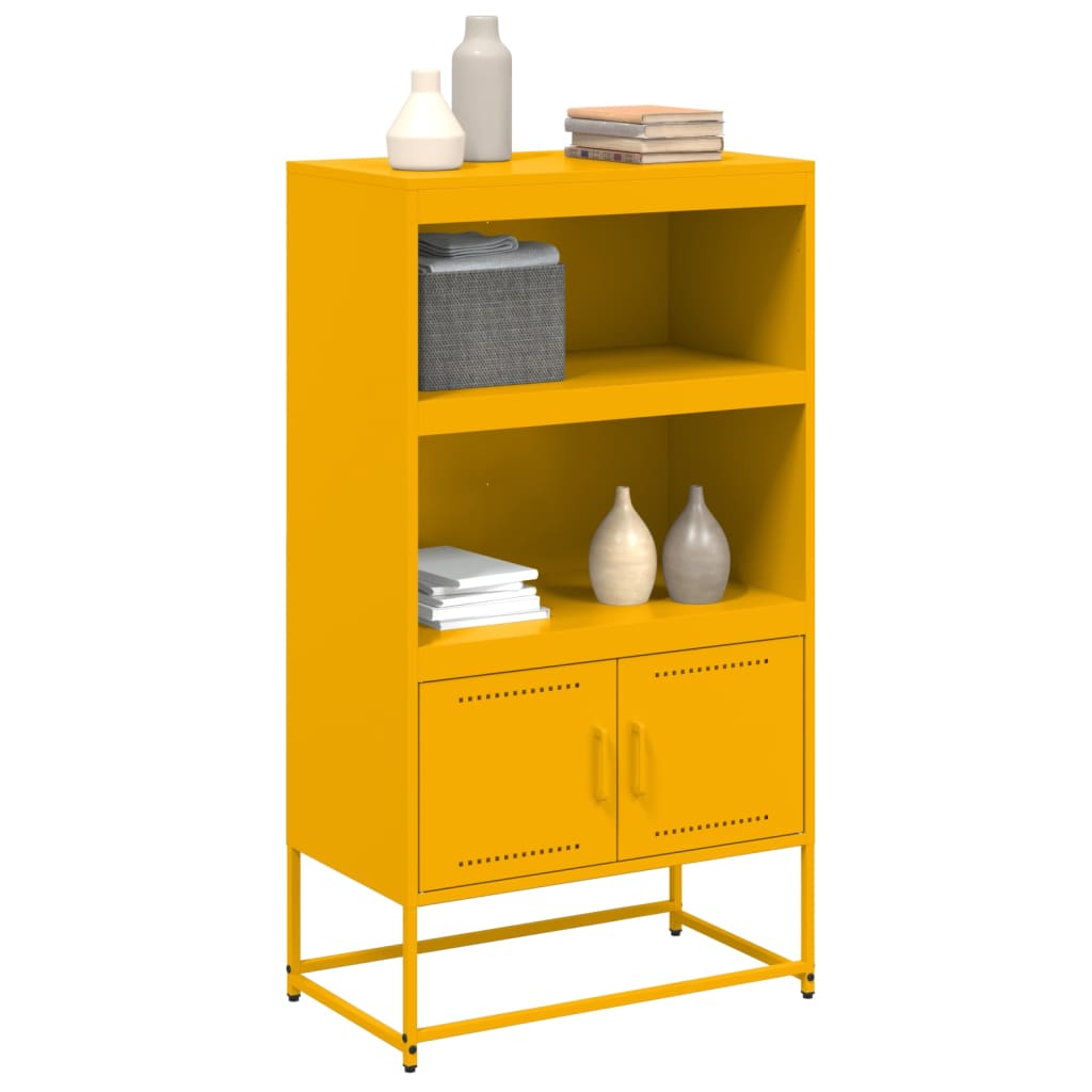 Visoka komoda boja senfa 68,5 x 38,5 x 123,5 cm čelična