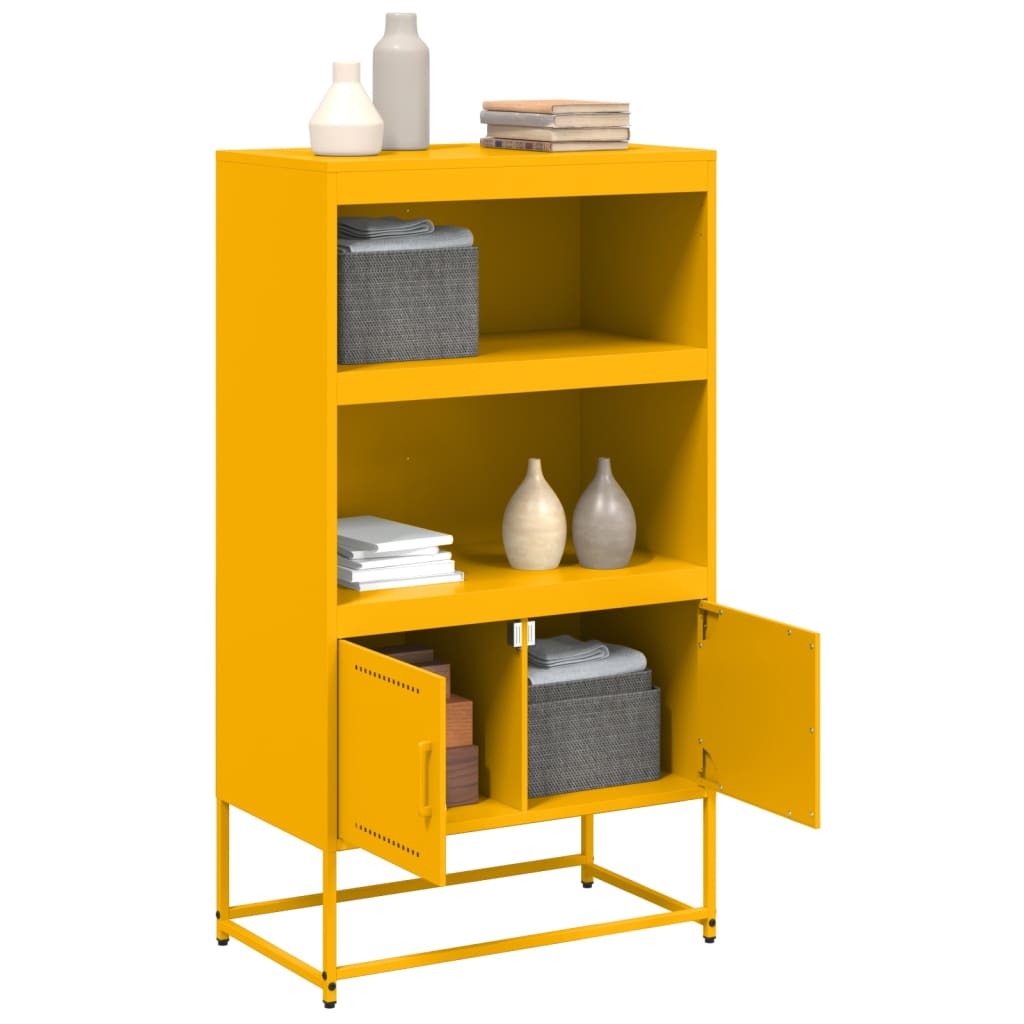 Visoka komoda boja senfa 68,5 x 38,5 x 123,5 cm čelična