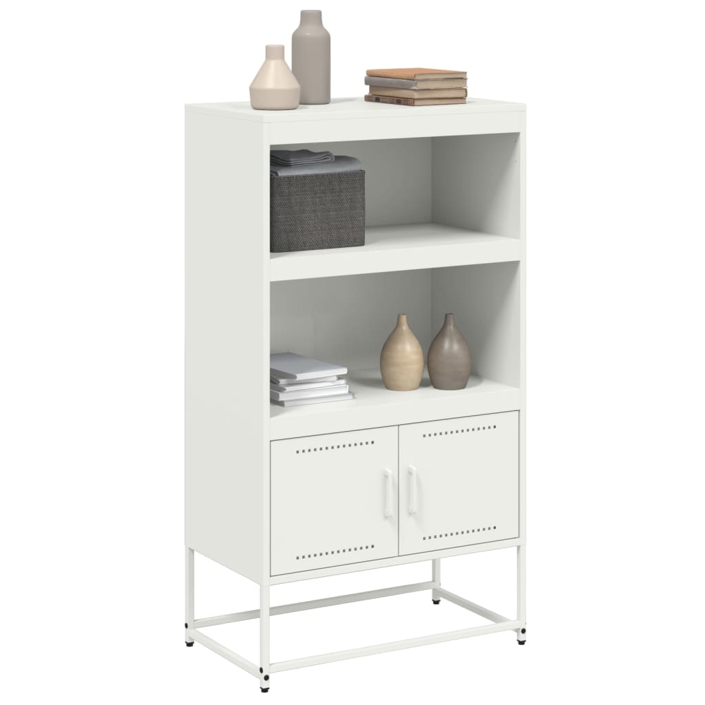 Visoka komoda bijela 68,5 x 38,5 x 123,5 cm čelična