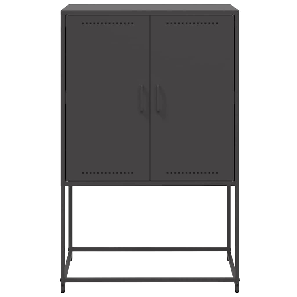 Visoka komoda crna 68,5 x 38,5 x 107 cm čelična