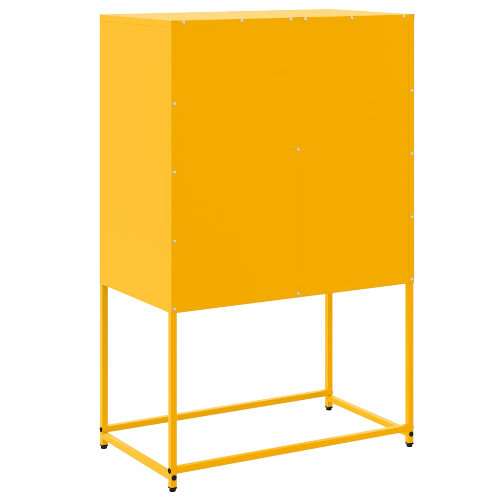 Visoka komoda boja senfa 68,5x38,5x107 cm čelična