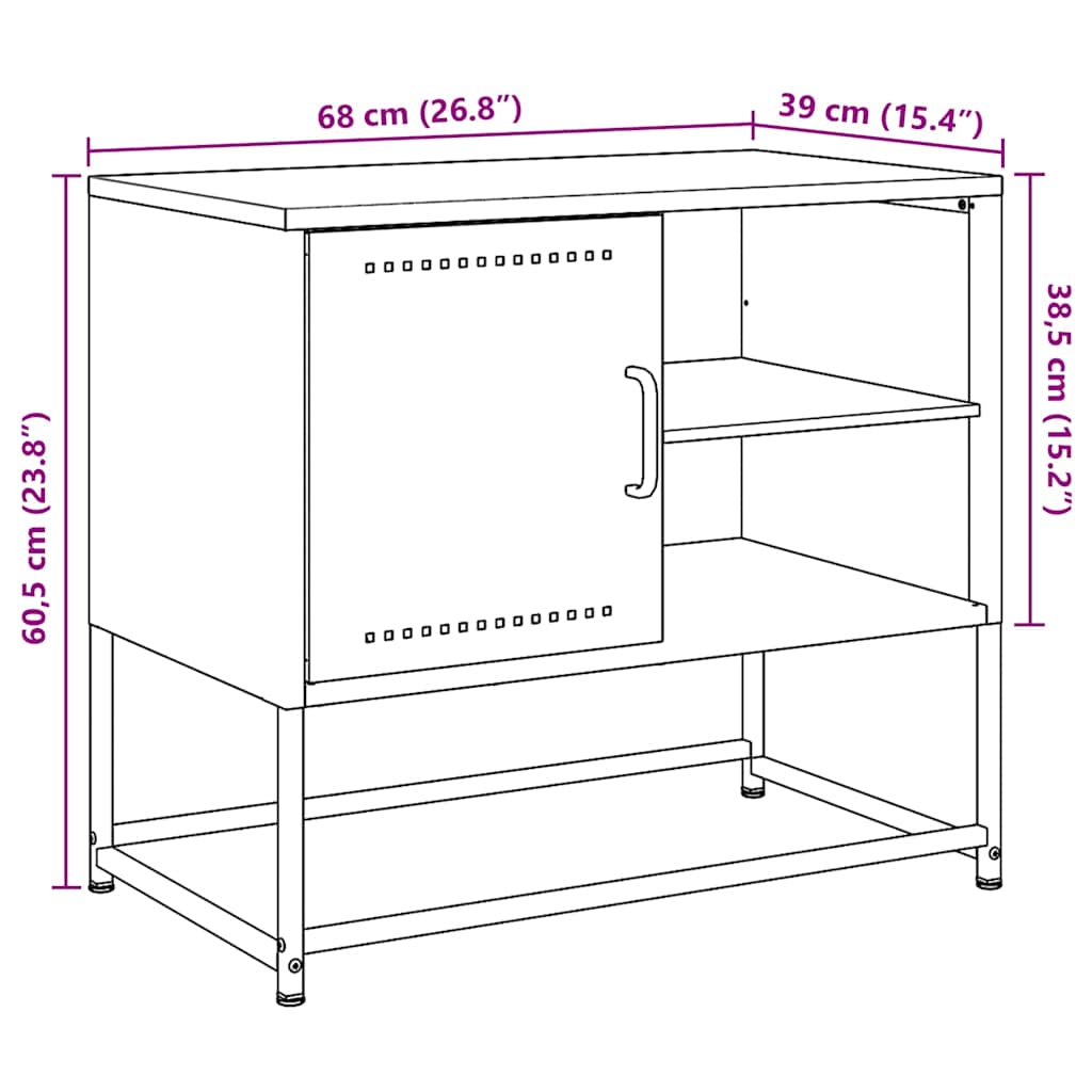 TV ormarić antracit 68x39x60,5 cm čelik