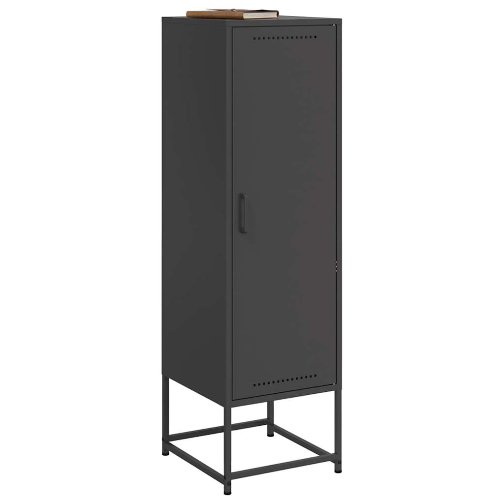 Visoka komoda crna 36x39x123 cm čelična