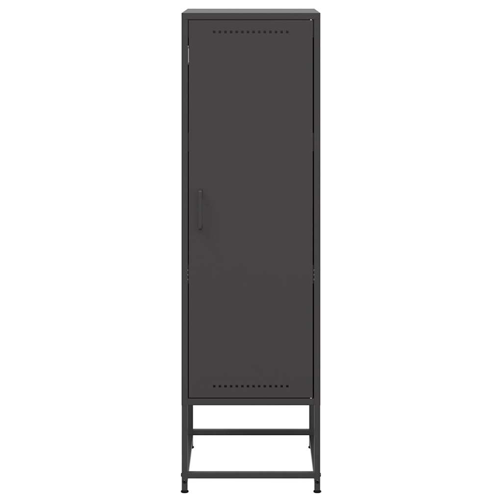 Visoka komoda crna 36x39x123 cm čelična