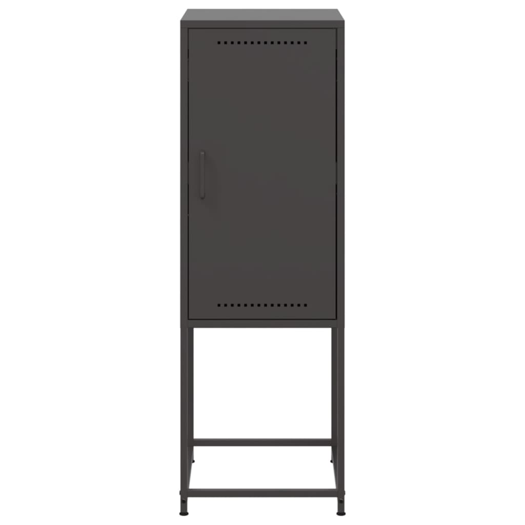 Visoka komoda crna 36x39x107 cm čelična