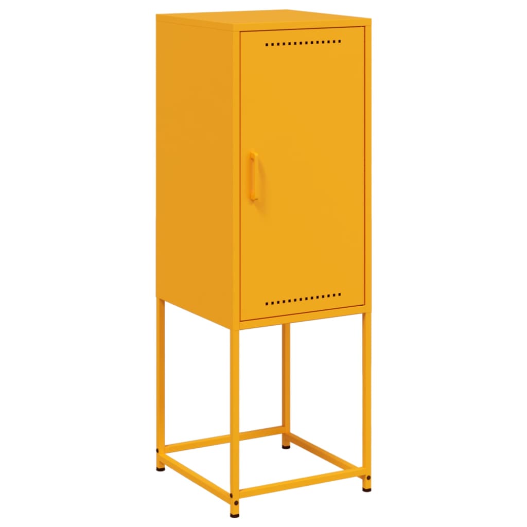 Visoka komoda boja senfa 36 x 39 x 107 cm čelična