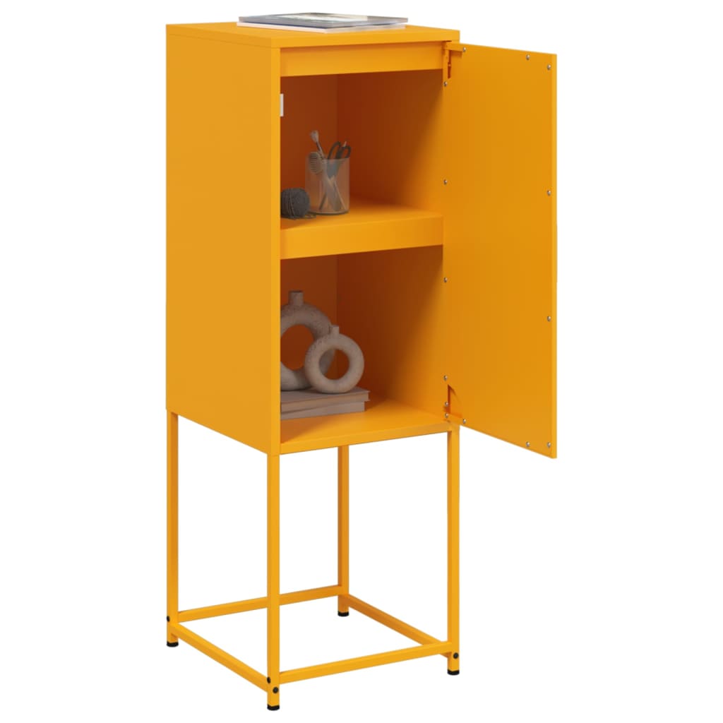 Visoka komoda boja senfa 36 x 39 x 107 cm čelična