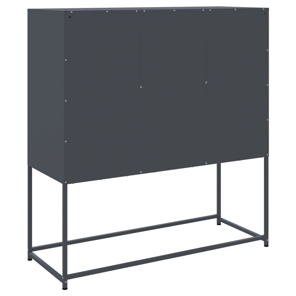 Visoka komoda antracit 100,5 x 39 x 107 cm čelična