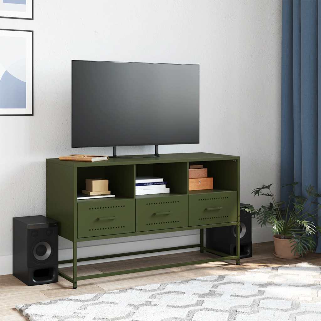 TV ormarić maslinastozeleni 100,5x39x60,5 cm čelični