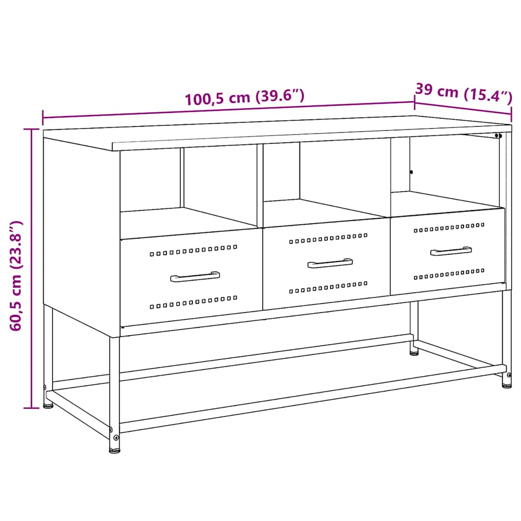 TV ormarić maslinastozeleni 100,5x39x60,5 cm čelični
