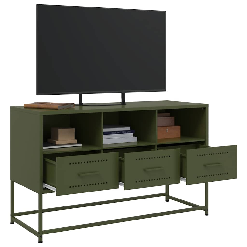 TV ormarić maslinastozeleni 100,5x39x60,5 cm čelični