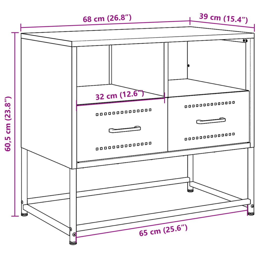 TV ormarić antracit 68x39x60,5 cm čelik