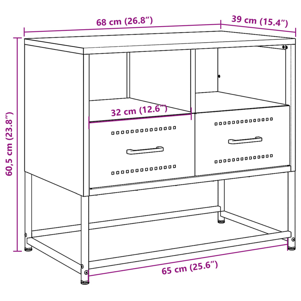 TV ormarić boja senfa 68x39x60,5 cm čelični