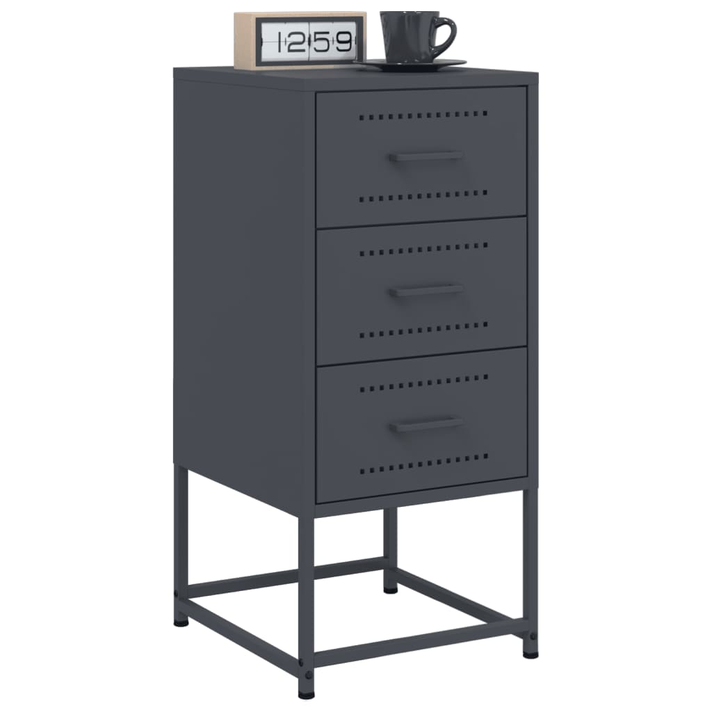 Noćni ormarići 2 kom antracit 36 x 39 x 78 cm čelični Antracitno siva