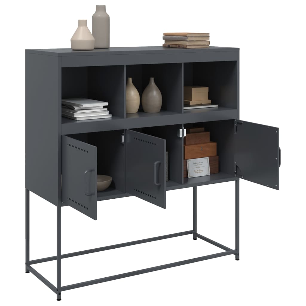 Komoda antracit 100,5 x 39 x 107 cm od čelika