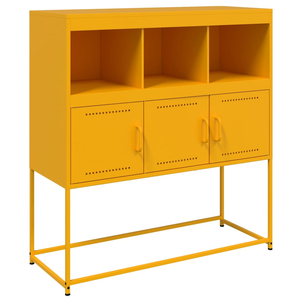 Komoda boja senfa 100,5x39x107 cm čelični