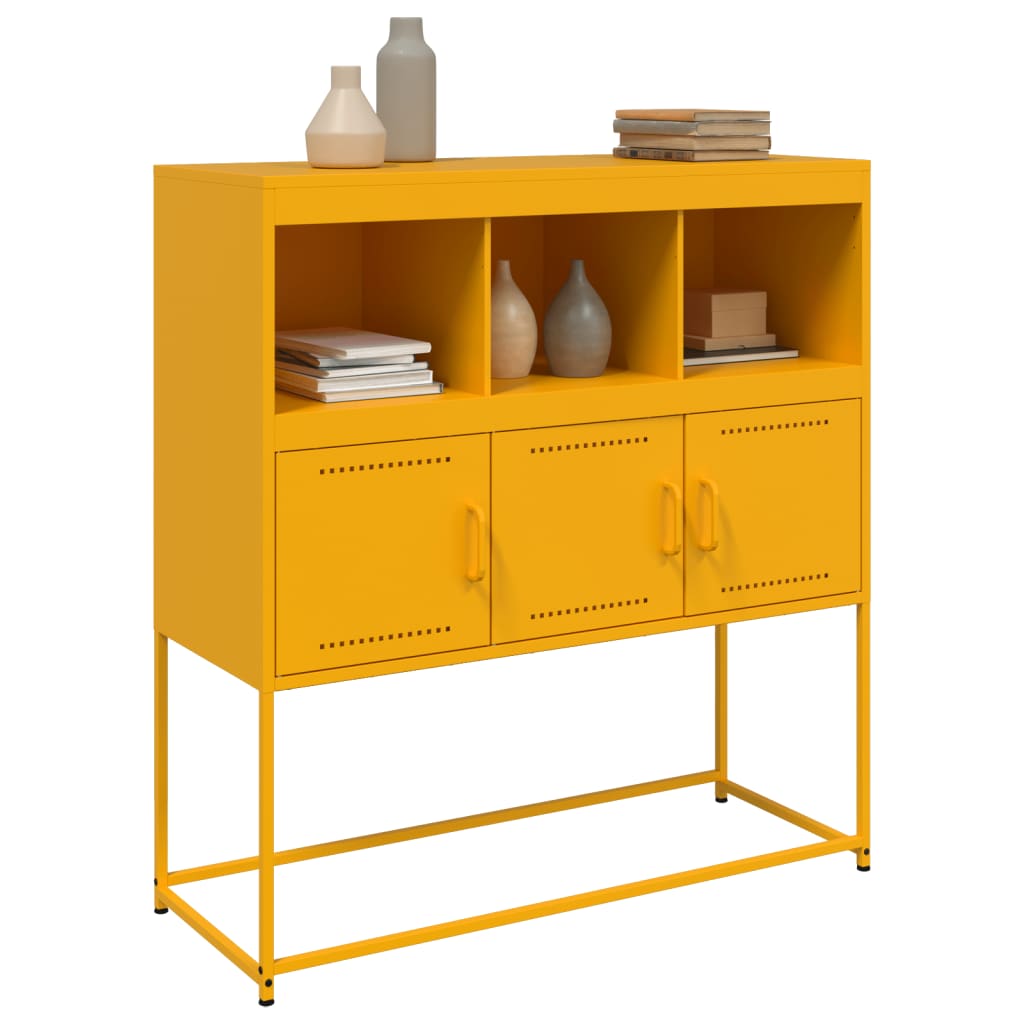 Komoda boja senfa 100,5x39x107 cm čelični
