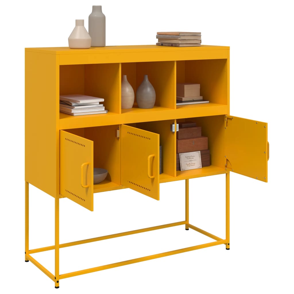 Komoda boja senfa 100,5x39x107 cm čelični