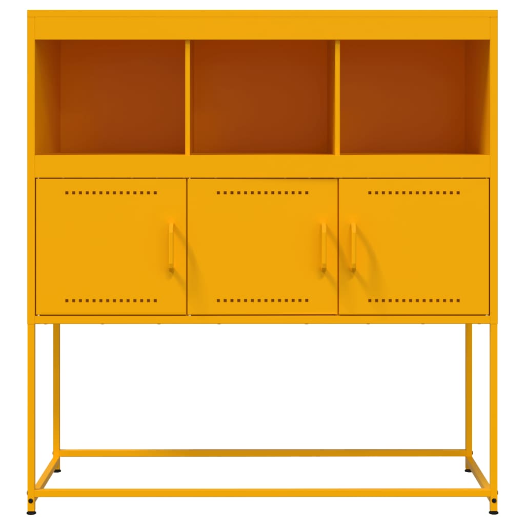 Komoda boja senfa 100,5x39x107 cm čelični