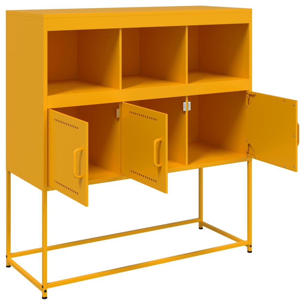Komoda boja senfa 100,5x39x107 cm čelični