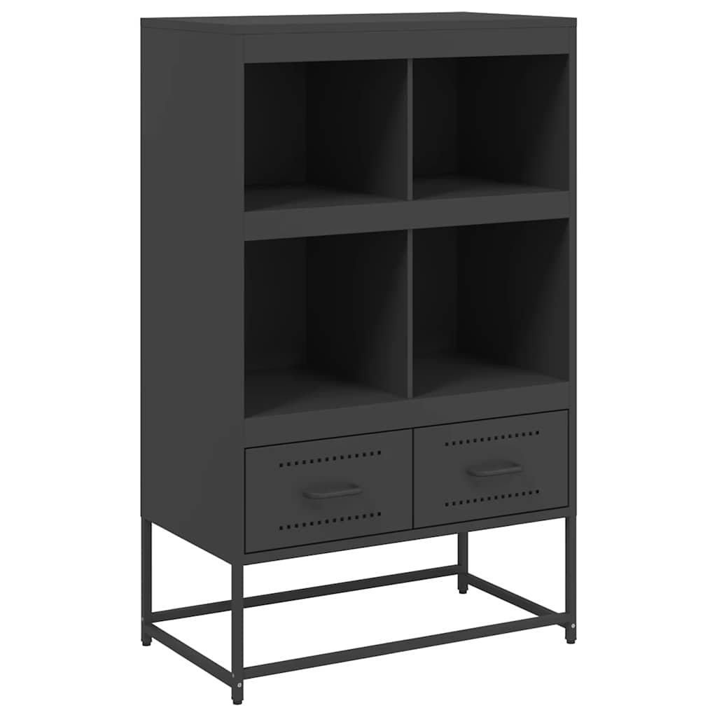 Visoka komoda crna 68x39x111,5 cm od čelika