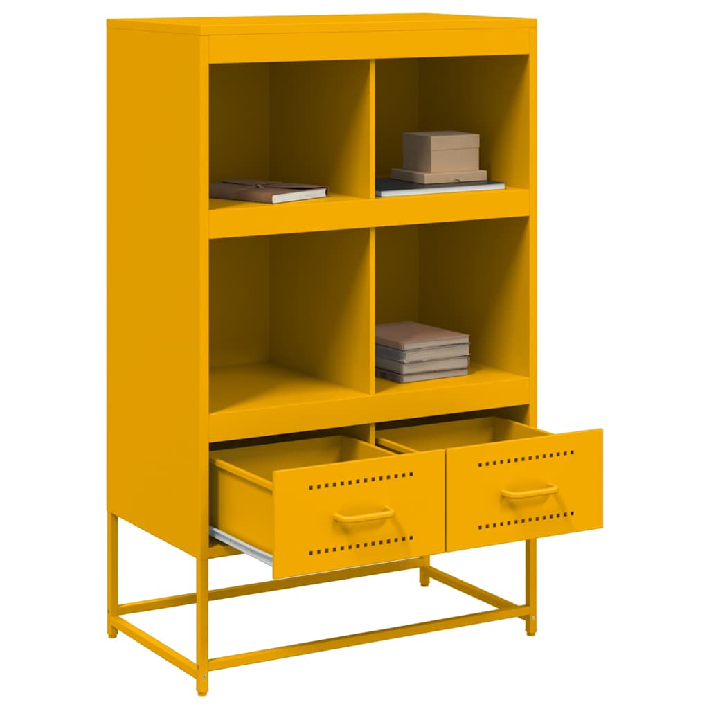 Visoka komoda boja senfa 68x39x111,5 cm od čelika
