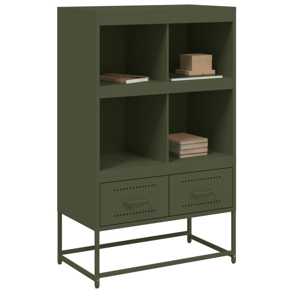 Visoka komoda maslinastozeleni 67 x 39 x 111,5 cm od čelika