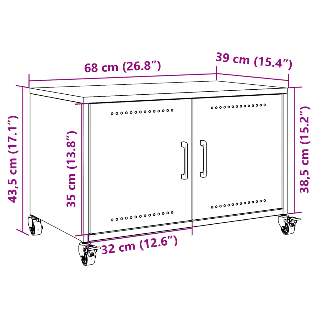 TV ormarić maslinastozeleni 68 x 39 x 43,5 cm čelični
