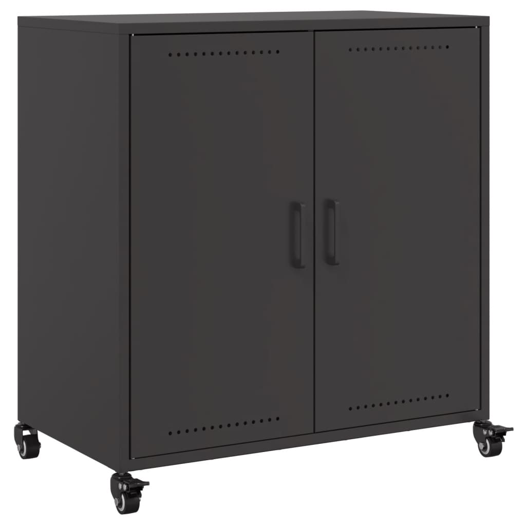 Komoda crna 68x39x72 cm čelična